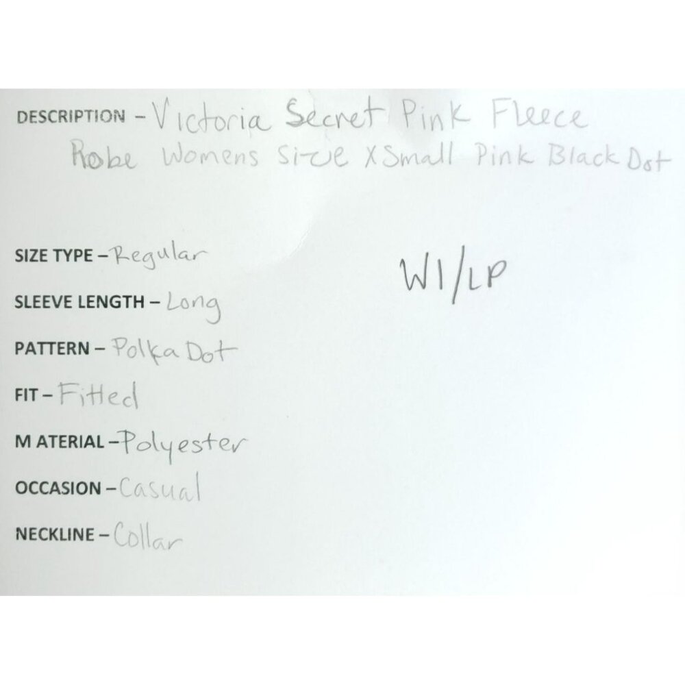 Victoria Secret Pink Fleece Robe Women's Size XSmall Pink Black Dot - Picture 5 of 6